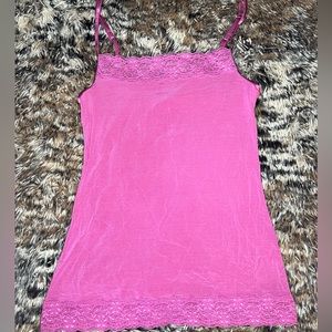 pink lace tank top